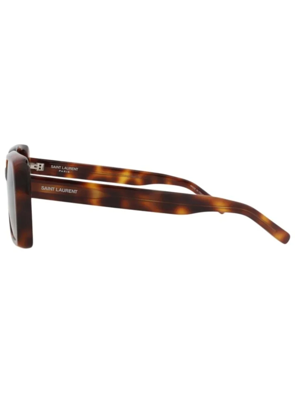 New Saint Laurent Women's Sunglasses Square Rectangle Acetate Frame Havana Green